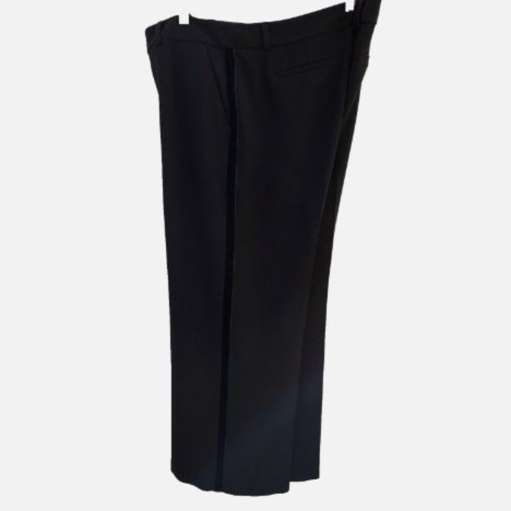 Boden Women 12R Black Pants with Dark Blue Velvet Side Stripes